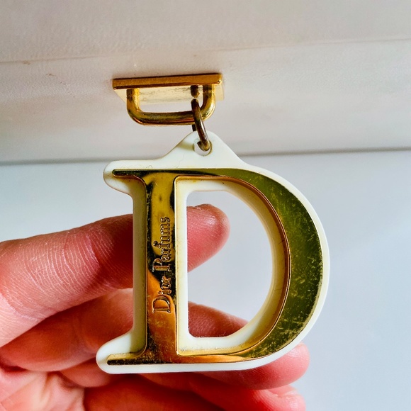 Christian Dior Parfums White Faux Leather "D" Charm Empty Storage Gift Box - Picture 5 of 16